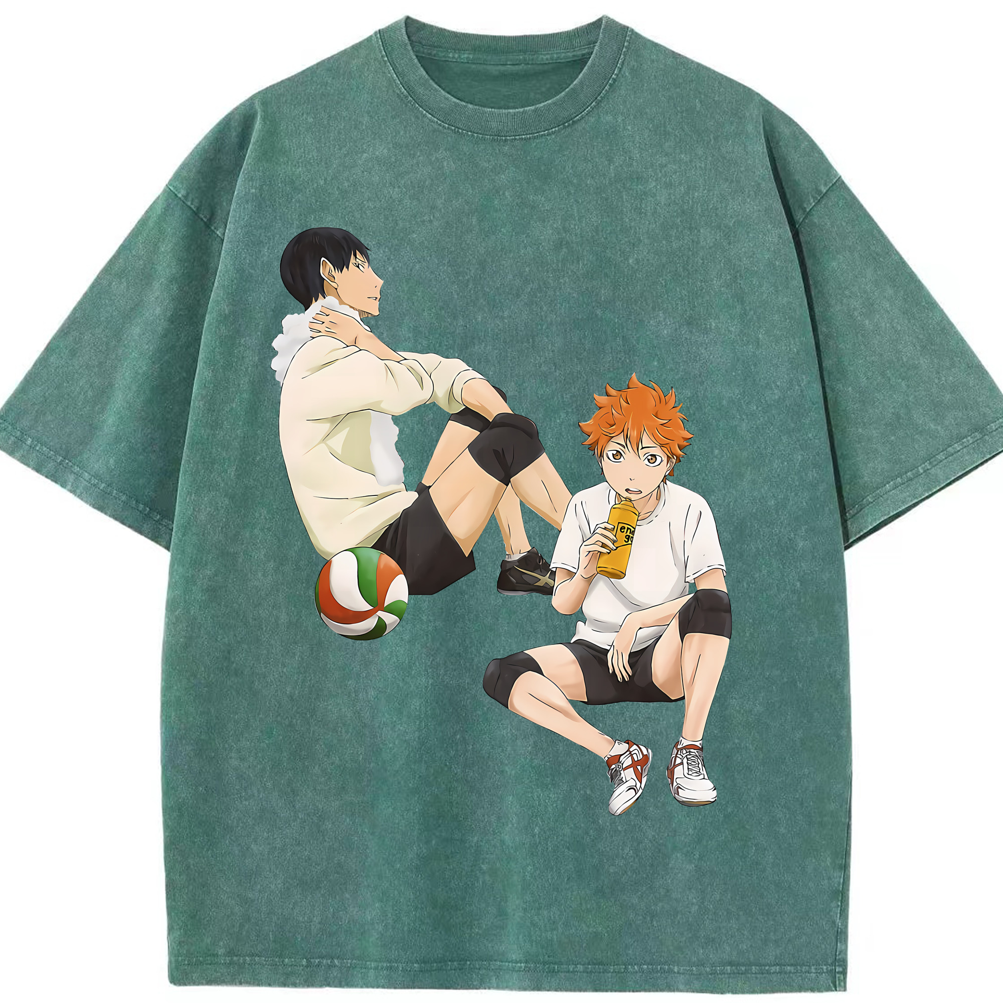 （画像用） ハイキュー!! Haikyu!! 綿100% ヴィンテージ風 半袖Tシャツ（フロントプリント）